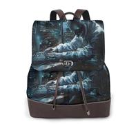 YIJIAYUN Women's Hacker Attack Print leather backpacks fashion with functionality for travel work casual outings