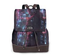 YIJIAYUN Women's Hacker Era Print leather backpacks fashion with functionality for travel work casual outings