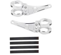 YIJIEBAO 34mm-58mm Headlight Bracket Mount Clamp Fork Tube Light Holder 54mm 49mm 45mm 41mm 37mm Motorcycle Bobber Cafe Racer Universal Accessories(Chrome 51-54mm)