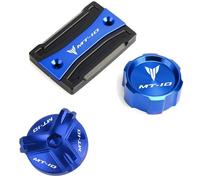 YIJIEBAO Motorcycle Accessories Front Rear Master Brake Fluid Reservoir Cover Fit For Yamaha MT10 MT 10 MT-10 2015-2020 2021 Oil Filler Cap Accessories(A set Blue)