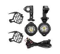 YIJIEBAO Motorcycle Fog Light LED Lamp Assembly Auxiliary Lights Bracket Holder Cover Wire Fit for BMW R1200GS F800GS F700GS F650 K1600(A Set with Relay)