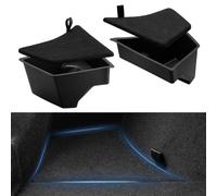 YIJINSHENG for Tesla Model 3 Highland 2024 Trunk Organizer Box Waterproof Rear Small Trunk Storage Side Bin with Carpeted Lid Interior Accessories 2PCS