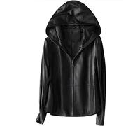 YIJINYVN Ladies jackets Women Real Sheepskin Coat Hooded jacket spring fashion Genuine Leather Jackets(M)