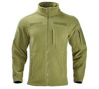 YIJINYVN Men's jacket Stand collar fleece jacket men's casual outdoor warm breathable thick fleece jacket(Green,3X)