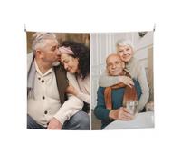 YIJIUWKIS Custom Tapestry Add 2 to 10 Photos & Any Text Personalized Wall Hanging Large Backdrop Room Decoration Wedding, Anniversary Birthday Gifts for Women Girls Boys Men, 80x60in, 2 Images