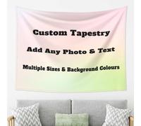 YIJIUWKIS Custom Tapestry with Photos Text Personalised Wall Hanging Decor for Bedroom Customised Backdrop Wedding, Halloween, Christmas, Birthday Gifts for Her, 203x152CM / 80x60 IN, Horizontal