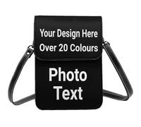 YIJIUWKIS Personalised Crossbody Bags with Photo Text Name Logo Custom Small Shoulder Bag Leather Messenger Bag with Adjustable Strap Birthday Gifts for Women Girls, 19x14cm