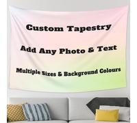 YIJIUWKIS Personalised Tapestry with Photos & Text & Multiple Background Colors Large Custom Wall Hanging Backdrop Room Decor for Bedroom,Birthday, Family Gifts 229x152CM / 90x60In, Horizontal