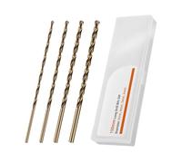 YIJIZE 150mm Long Drill Bits Set, Diameter 3mm 4mm 5mm 6mm, 4pcs HSS Cobalt Drill Bits, for Hard Metal, Stainless Steel, Cast Iron, Copper, Aluminum, PVC, Plastic, Wood