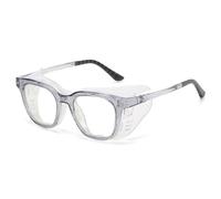 YIJOY Anti-Pollen Moisture Chamber Glasses for Men Women - Blue Light Blocking, Windproof & Hydrating Eyewear for Dry Eye Relief, Ultra-Soft Silicone, Transparent Lens (Grey)