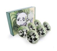 YIK TUNG Ceramic Rice Bowl, Panda Style Serving Bowls Set of 6, Porcelain Cereal Bowl, Dinnerware Gift Set for Rice, Soup,Dessert,Snack,Fruit,Salsa,Ice Cream, Microwave Dishwasher Safe