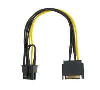 YiKaiEn SATA 15 Pin to 8 Pin (6+2 Pin) Male Video Card Power Supply Cable 8.6inch 22cm (1 Pack)