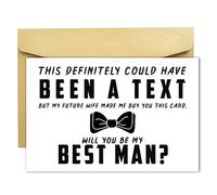 YiKaLus Funny Will You Be My Best Man Card, Best Man Proposal Card, Wedding Invitation Card for Groomsman, Card for Groomsman