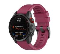 Yikamosi Compatible with Garmin Fenix 7 Straps, 22 mm Quick Release Soft Silicone Stainless Steel Clasp Replacement Bracelet for Garmin Fenix 7/EPIX Gen 2, Wine Red