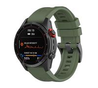Yikamosi Compatible with Garmin Fenix 7S Straps, 20 mm Quick Release Soft Silicone Stainless Steel Clasp Replacement Bracelet for Garmin Fenix 7S/Fenix 7S Solar, Army Green