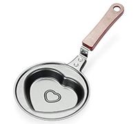 YIKANGHENG Mini Frying Pan, 4.8 Inch Heart Shape Iron Egg and Omelet Pan with Nonstick Coating for Kitchen and Outdoor of Fried Eggs, Cakes and Breads (Heart)