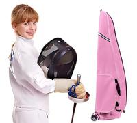 YIKANLIA Fencing Draw-bar Wheel Bag for Epee Saber and Foil - Sword Bag Trolley Case for Fencing Suit and Mask - Junior Fencing Equipment Bag Waterproof Epee Bag 1680D Oxford Material,pink