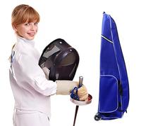 YIKANLIA Fencing Draw-bar Wheel Bag for Epee Saber and Foil - Sword Bag Trolley Case for Fencing Suit and Mask - Junior Fencing Equipment Bag Waterproof Epee Bag 1680D Oxford Material,Blue