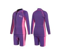 Yikayin Kids Wetsuit, 2mm Two Piece Wetsuits Kid Neoprene Swimsuit Thermal Long Sleeve Top+Shorts for Boys Girls Keep Warm Sun Protection Ultra Stretch Chlid Wetsuit for Watersport(Ages 4-12)