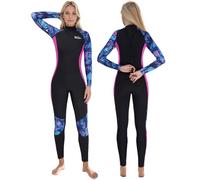 Yikayin Wetsuit Women, 3/2mm Womens Wetsuits Full Length with Back Zip, Ladies Wetsuit Neoprene Diving Suit Long Sleeve for Snorkeling Surfing Paddleboarding Kayaking - Purple S