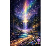 Yikenjoy 5D Fantasy Diamond Art Kit Adults & Beginners, DIY Full Drill Gem Art, Galaxy Night Sky with Magic Waterfall, Dream Aurora & Glowing River, Cosmic Nature Wall Decor & Gift 16x12 Inch