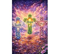 Yikenjoy Faith Hope Love 5D Diamond Painting Kit for Adults, Christian Religious Cross DIY Full Drill Gem Art, Inspirational Spiritual Wall Decor & Gifts, 16x12 Inch