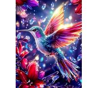 Yikenjoy Hummingbird Diamond Art Kits for Adults, 5D Full Drill DIY Bird Diamond Painting Kit with Flowers, Relaxing Crafts for Adults Beginner, for Diamond Dots, Wall Decor 16x12 Inch