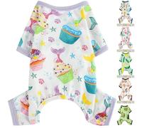 Yikeyo Dog Pajamas for Small Dogs, Soft Thin Pjs Jammies Cat Doggie, Summer Pet Cute Puppy Clothes Outfits Dogs Boy Girl(Mermaid Cake,L)