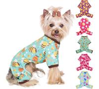 Yikeyo Dog Pajamas Small Sized Boy Girl, Cotton Stretchable Pet Clothes Jammies Puppy Outfits for Dogs Female Male, Spring Summer Doggie Pjs Doggy, Bee, L