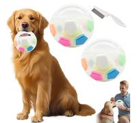 Yikeyuan The Mellow Dog Calming Ball, The Mellow Dog Calming With Handle, Durable, Chew-Resistant Pet Dogs Football Shape Toy Creaking, Chew/Interactive Toss And Fetch Play For Outdoor Games (2pcs-1)