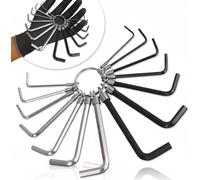 YIKI Hex Key Wrench Set 14 PC Dual Metric and SAE Allen Key Set with Heavy Duty Steel Construction and Compact Storage Ring Bicycle Furniture Assembly Motorcycle and DIY Repair Tool Kit