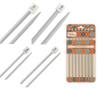 YIKI Plastic Knitting Needles Straight Single Pointed Sweater Needles DIY Craft Knitting Tool For Beginner Small Project 2 X 4mm 5mm 6mm 8mm (Pack of 4 Pairs)