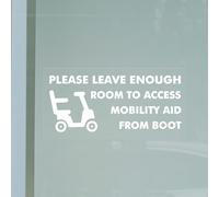 YIKIADA 10 Pack Please Leave Enough Room to Access Mobility Aid from Boot Sticker 200×100mm Vinyl Removable Waterproof Self Adhesive Car Van Decal for Vehicle Window
