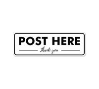 YIKIADA 10 Pack Post Here Sticker 150×50mm Vinyl Removable Weatherproof Self Adhesive Decal for Home Office Outdoor Indoor