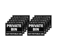 YIKIADA 10 Pack Private Bin not for Public Use Sticker 200 × 150 mm Vinyl Removable Waterproof Self Adhesive Recycling Bin Decal for Home Office Outdoor Indoor