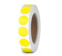YIKIADA 1000 PCS Round Stickers 13 MM Sticky Circle Labels Roll Waterproof Colour Coding Dots Small Writable Self Adhesive Decals for Retail Seal Marking Office Home Yellow