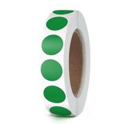YIKIADA 1000 PCS Round Stickers 13 MM Sticky Circle Labels Roll Waterproof Colour Coding Dots Small Writable Self Adhesive Decals for Retail Seal Marking Office Home Green