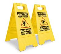 YIKIADA 2 Pack Bilingual Caution Wet Floor Signs 24"x12" A-Frame Safety Sign Double Sided Warning Signs for Indoor or Outdoor Commercial Use