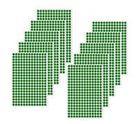 YIKIADA 2600 PCS Green Circle Stickers 13 mm Vinyl Self-Adhesive Waterproof Dot Labels Removable Round Decals Coloured Coding Tag for Office Inventory