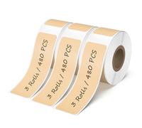 YIKIADA 3 Rolls Label Maker Tapes for D30 12 × 40 mm Vinyl Self-Adhesive Waterproof Stickers for Q30/Q31 Khaki