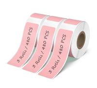 YIKIADA 3 Rolls Label Maker Tapes for D30 12 × 40 mm Vinyl Self-Adhesive Waterproof Stickers for Q30/Q31 Pink