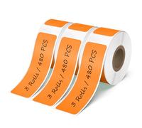 YIKIADA 3 Rolls Label Maker Tapes for D30 12 × 40 mm Vinyl Self-Adhesive Waterproof Stickers for Q30/Q31 Orange