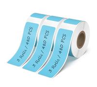 YIKIADA 3 Rolls Label Maker Tapes for D30 12 × 40 mm Vinyl Self-Adhesive Waterproof Stickers for Q30/Q31 Blue
