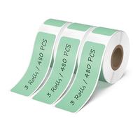 YIKIADA 3 Rolls Label Maker Tapes for D30 12 × 40 mm Vinyl Self-Adhesive Waterproof Stickers for Q30/Q31 Green