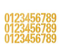 YIKIADA 3 Set Mailbox Number Vinyl Sticker 4 Inch Self-Adhesive Reflective Decal Waterproof Door Signs Wheelie Bins Address Numbers 0-9 for Home Gate Outdoor Gold