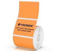 YIKIADA 300 PCS Orange Thermal Labels 40×30 mm Vinyl M110 Printer Stickers | Waterproof, Self adhesive, Removable, Writable, BPA-free, Printable tag for price spice jar, Compatible with M120/M220/T50M