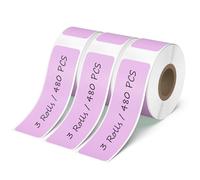 YIKIADA 480 PCS Purple Thermal Label 12×40 mm Vinyl Tape Compatible for D30