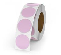 YIKIADA 500 PCS Circle Thermal Labels Purple Vinyl 25 mm Self-Adhesive Round Stickers Roll Waterproof Printer Decals Name Tag for QR Code DIY Office Address