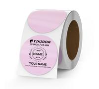 YIKIADA 500 PCS Circle Thermal Labels Purple Vinyl 38 mm Self-Adhesive Round Stickers Roll Waterproof Printer Decals Name Tag for QR Code DIY Office Address