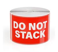 YIKIADA 500 PCS Do Not Stack Label Stickers 76 × 127 mm Red Permanent Adhesive Warning Labels Business Delivery Shipping Stickers